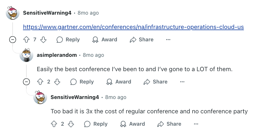 Review via Reddit, “This is the best conference they’ve been to.” 