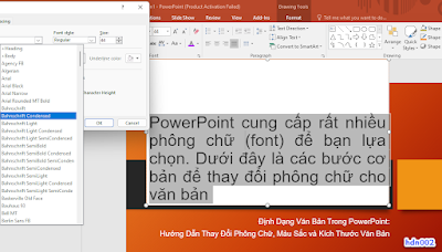 Định Dạng Văn Bản Trong PowerPoint: Hướng Dẫn Thay Đổi Phông Chữ, Màu Sắc và Kích Thước Văn Bản - hdn002
