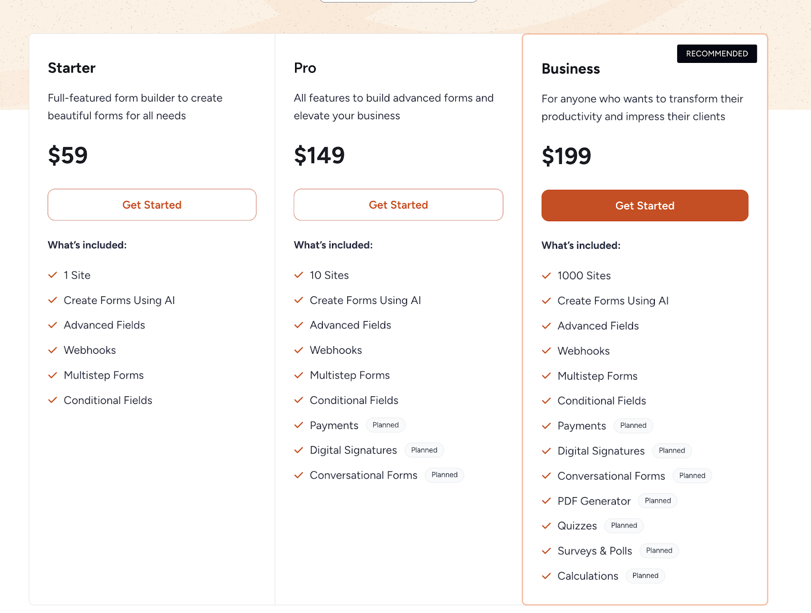 sureforms pricing page