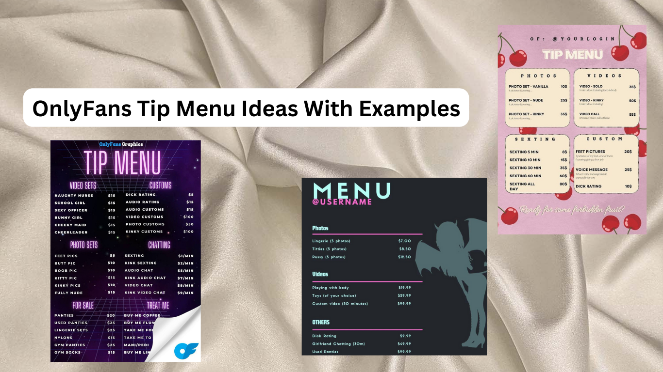 OnlyFans Tip Menu ideas with examples