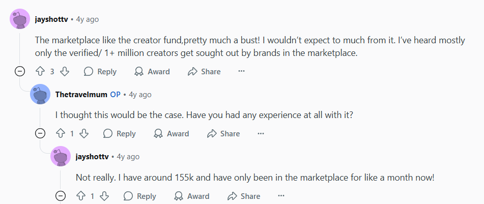 TikTok Creator Marketplace (Official) reviews