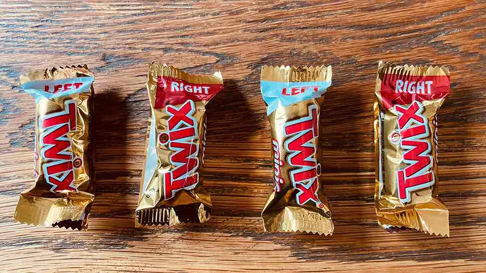 Left and right Twix