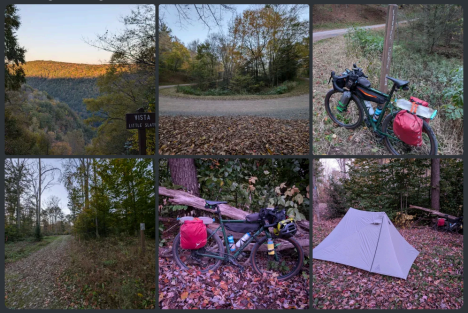 bikepacking with camping gear in New Jersey with friends