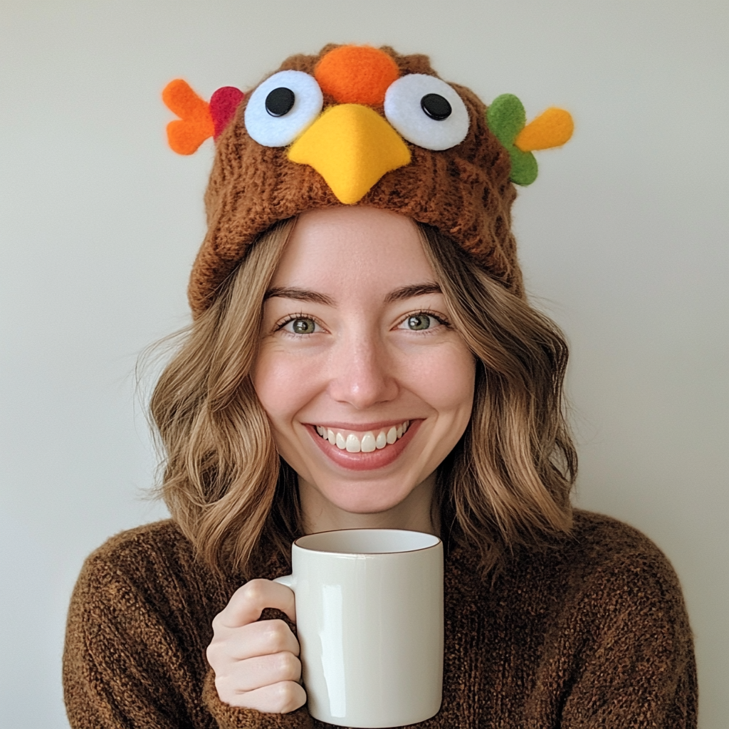 A smiling woman holding a mug | Source: Midjourney