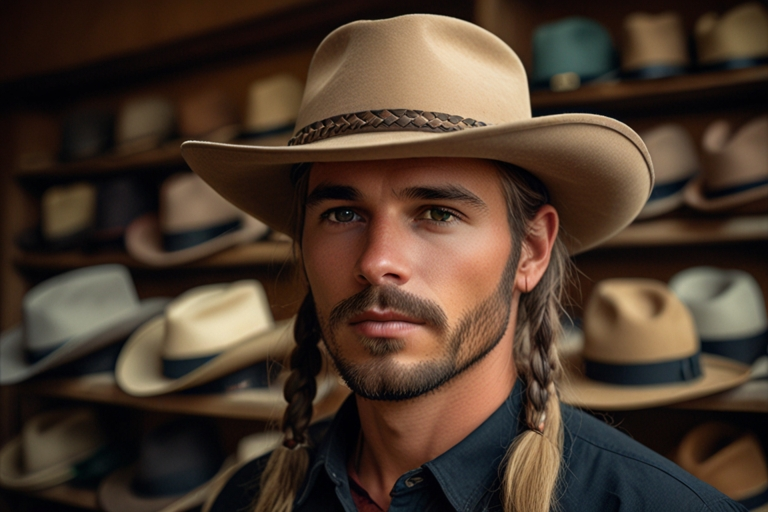 Style of Western Hat with Brim Parallel to Front