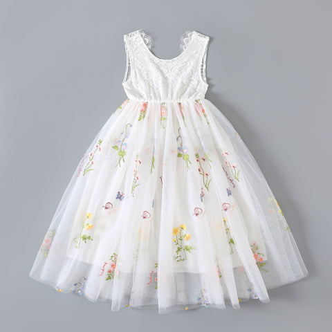 The Blossom Flower Girl Embroidery Lace Dress for Weddings & Special Events