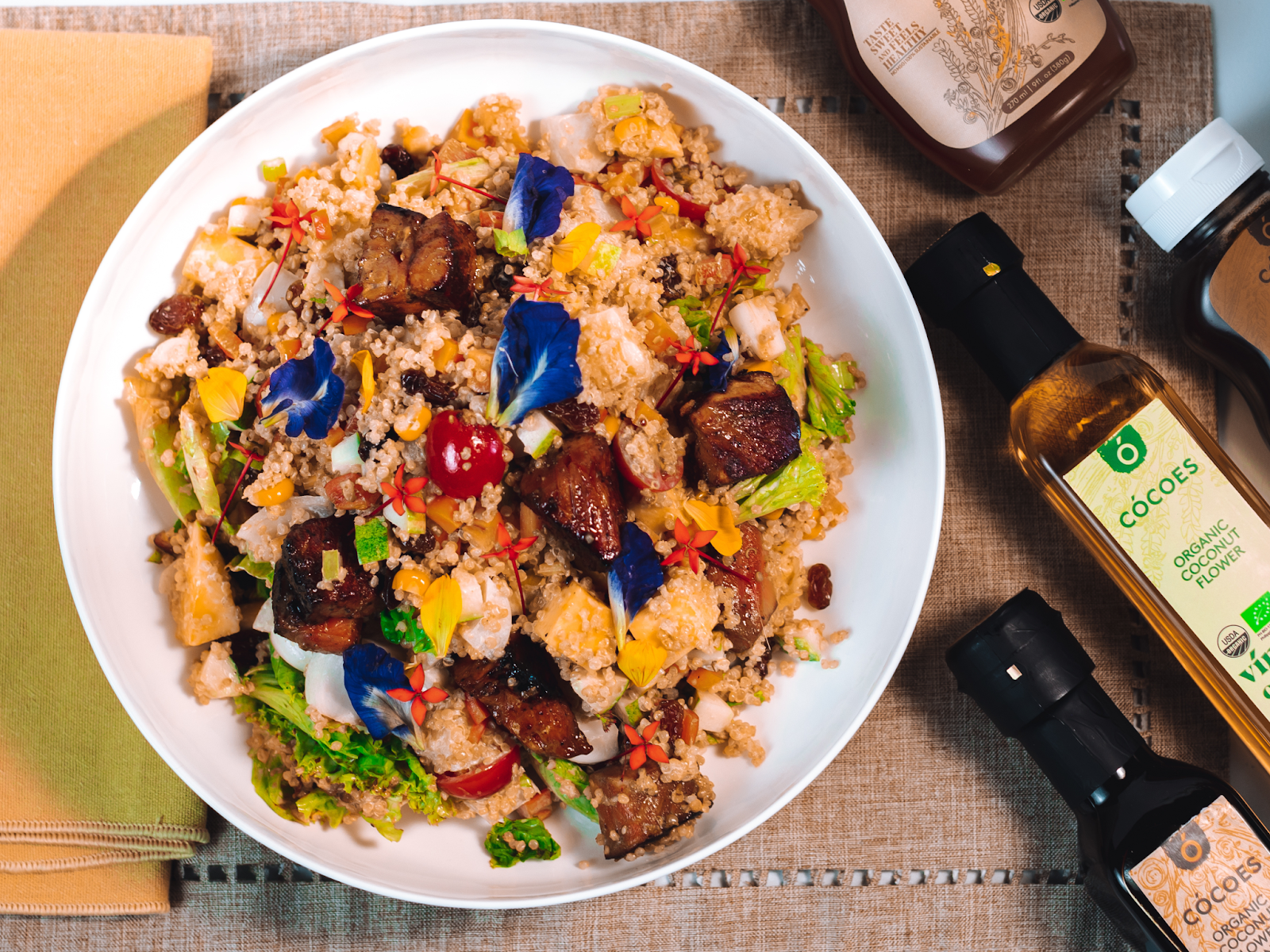 Gluten-Free Sesame Quinoa with Roasted Sesame Dressing