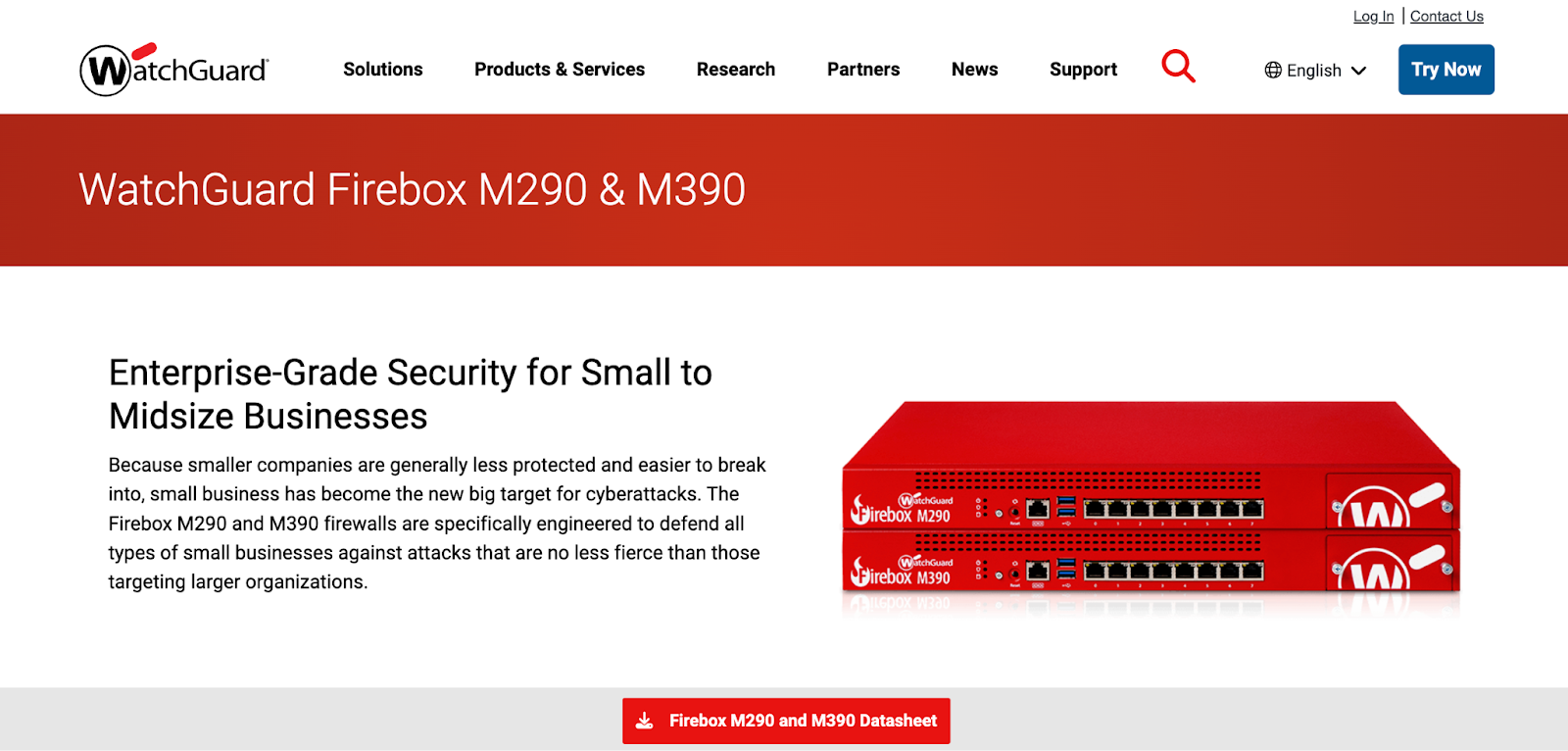 Screenshot of WatchGuard Firebox M390 - Best firewall appliance for solo IT managers.