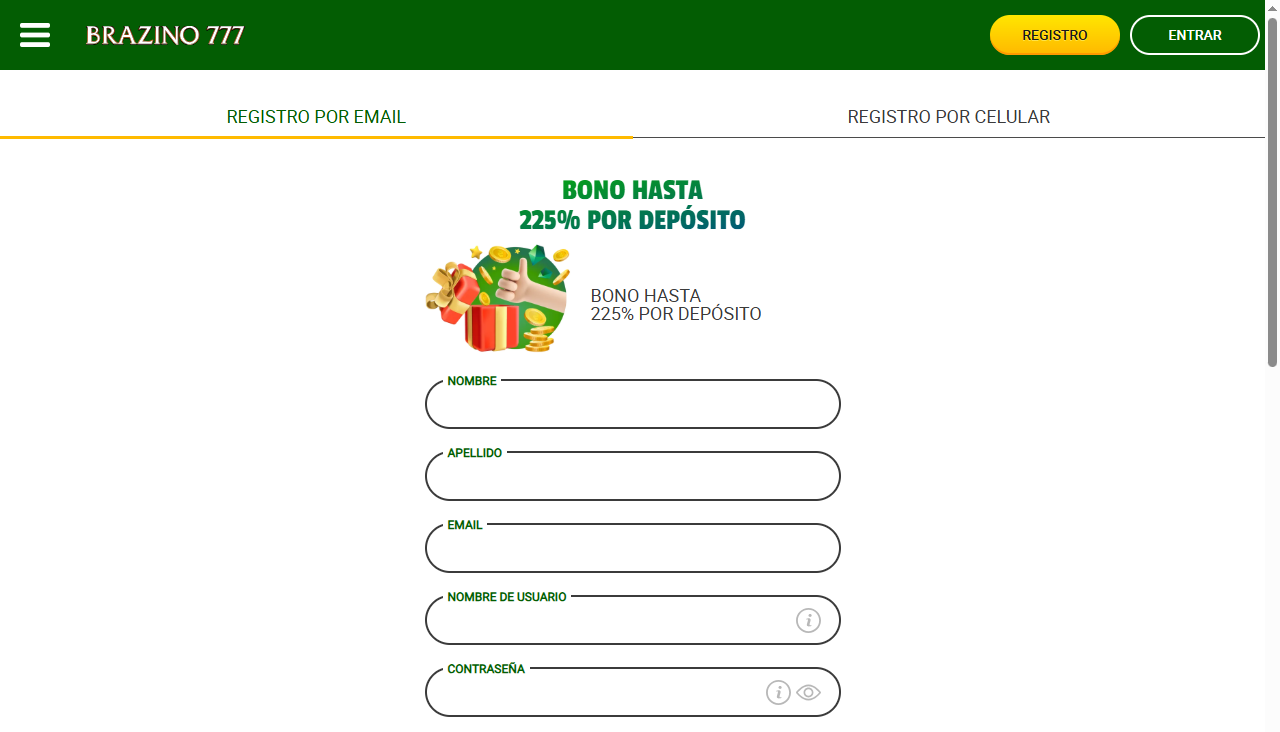 dónde poner el código promocional Brazino 777
