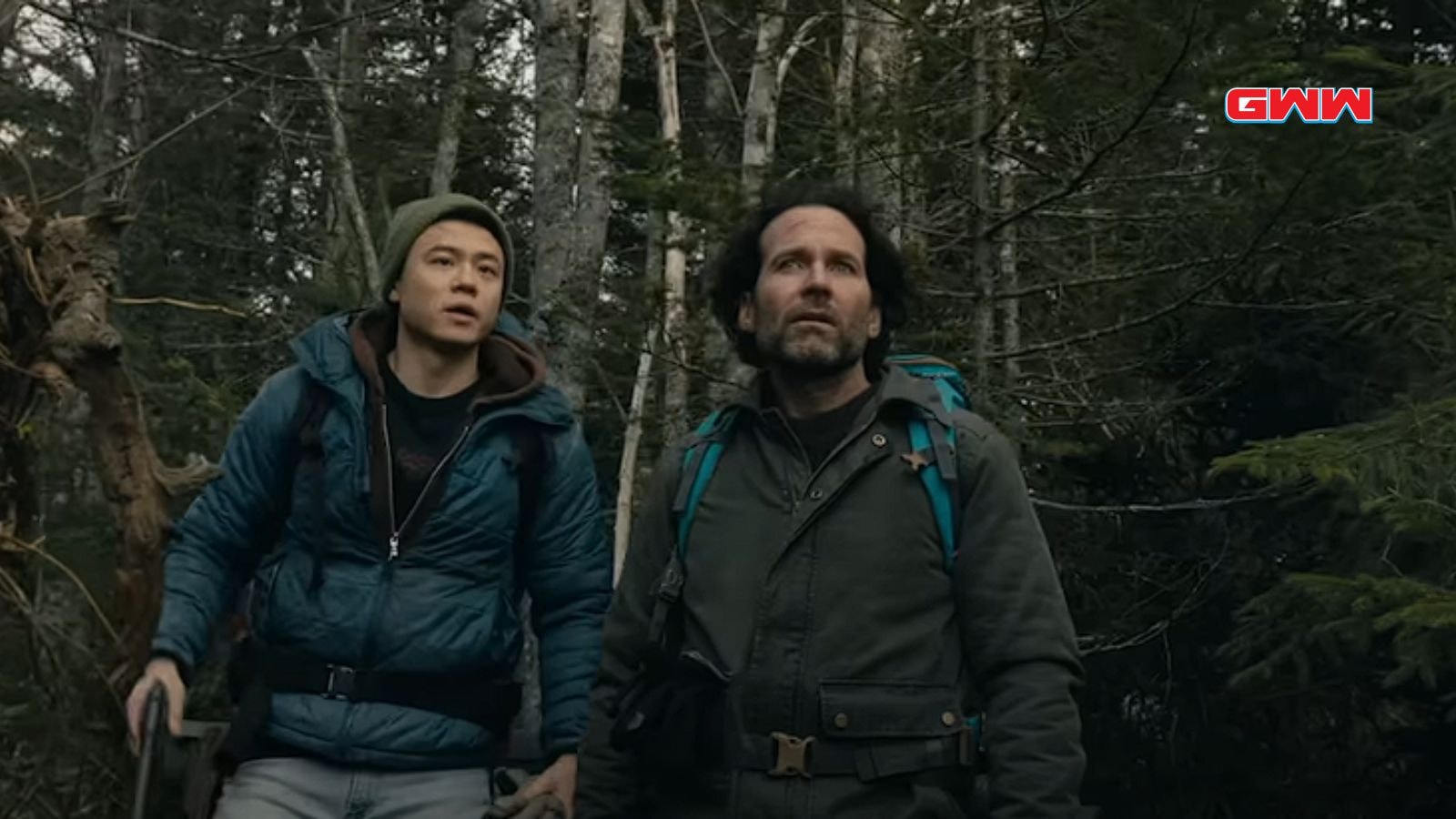 Jim Matthews and Ricky He exploring the forest in From Season 3