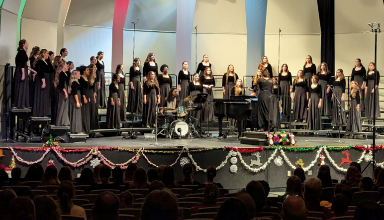 Students at Woodson High School performing in a winter concert. 