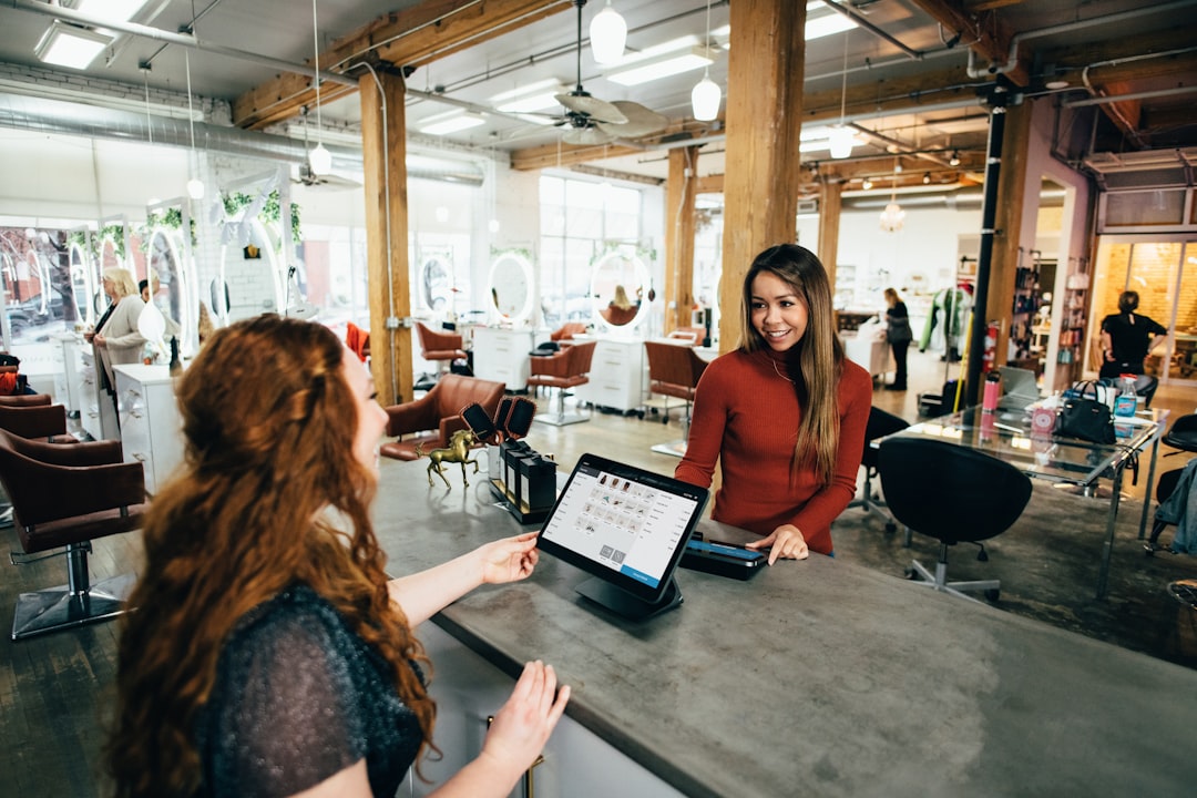 Customer service representative assisting a customer