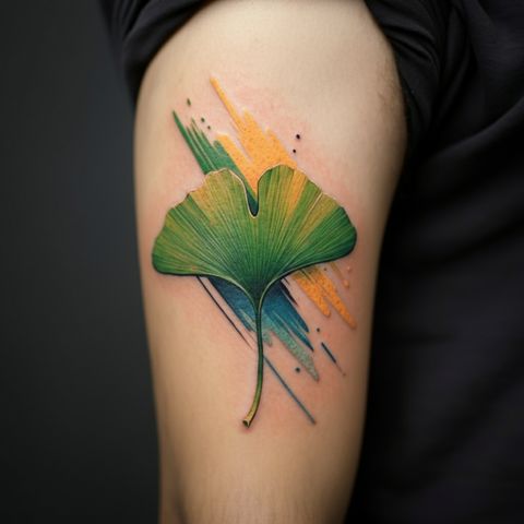 Abstract Ginkgo Tattoo