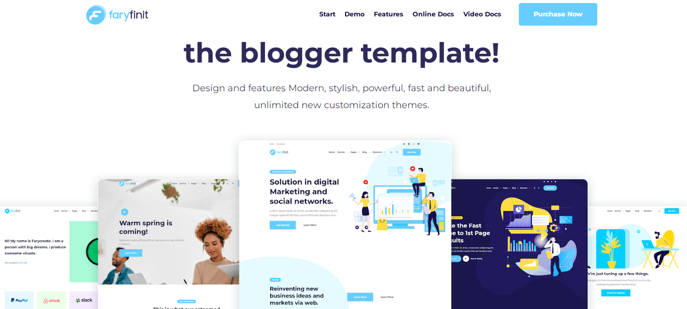 Faryfinit blogging template by farycreate on Theme Forest