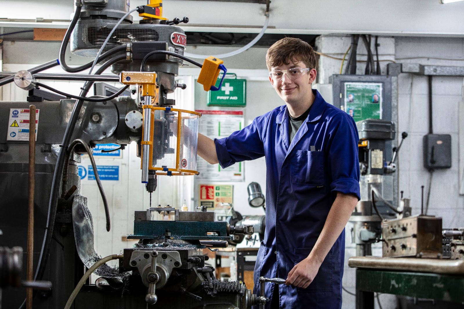 Riley in his first year in his Toolmaking apprenticeship