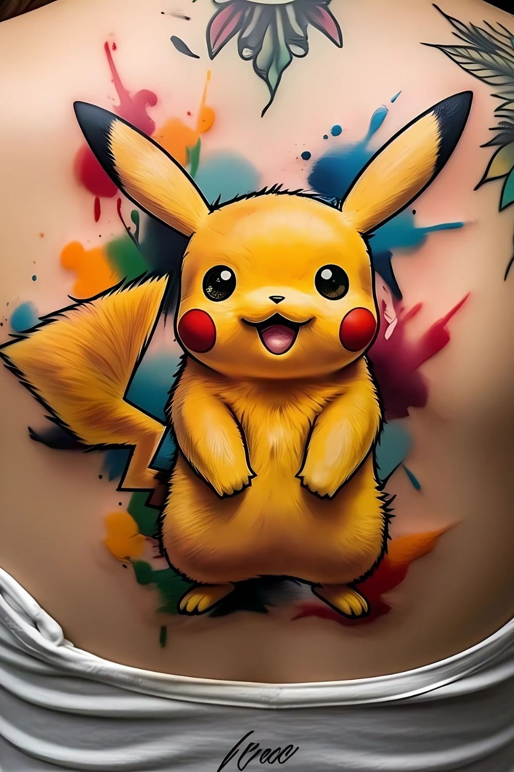 Pikachu Tattoo Painting Style