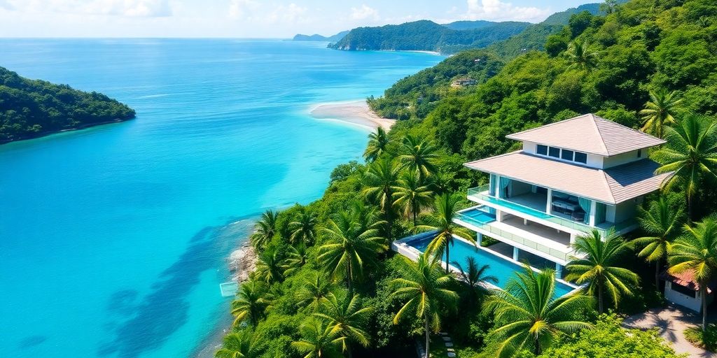 Luxury villas in Phuket with a stunning sea view.