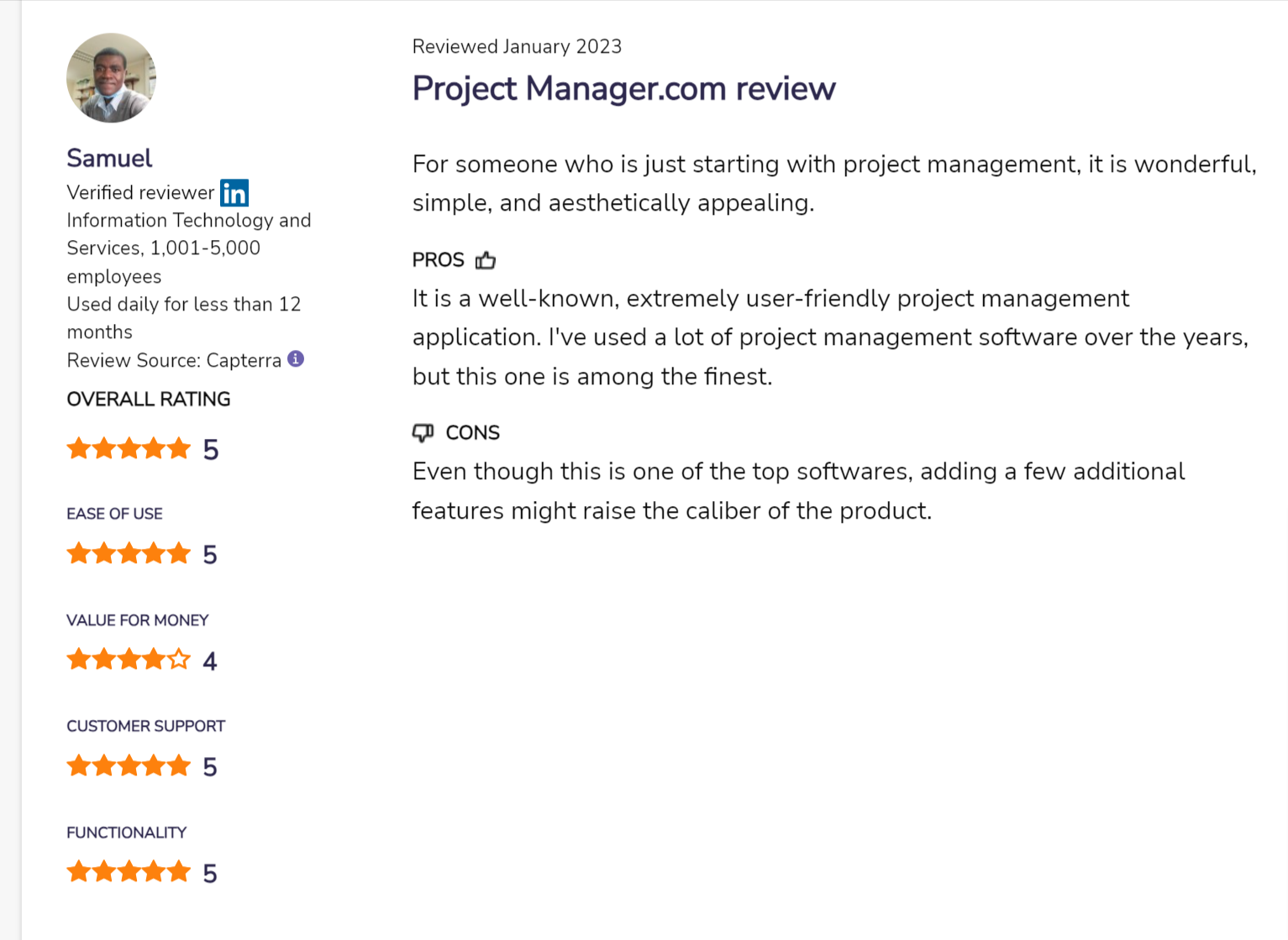 projectmanager review