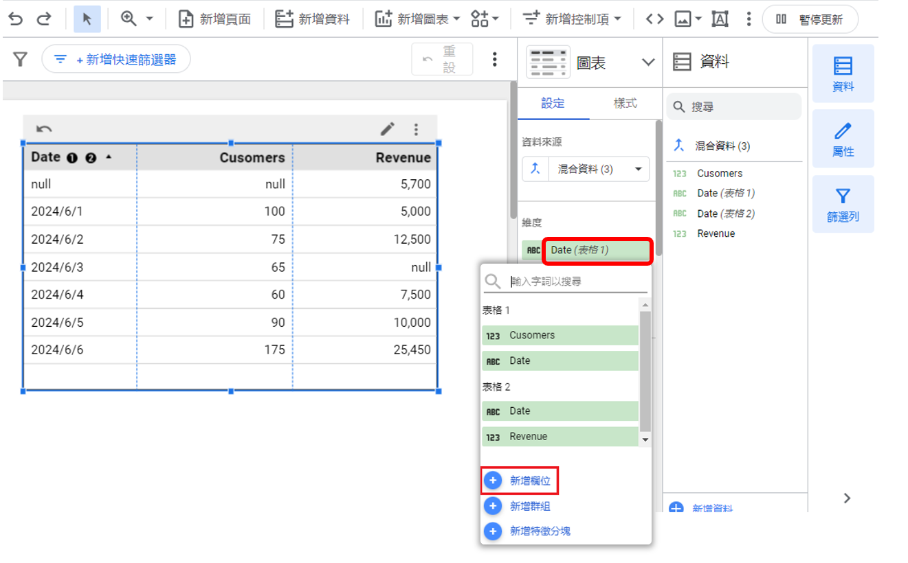 [Looker Studio] 混合資料 5-1：認識「混合資料 Blend data」與 COALESCE 函數