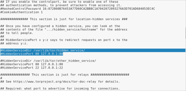 configuration de torrc