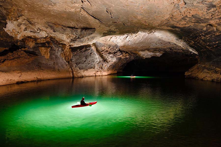 Visitors often explore the cave by kayaking or taking a motorboat