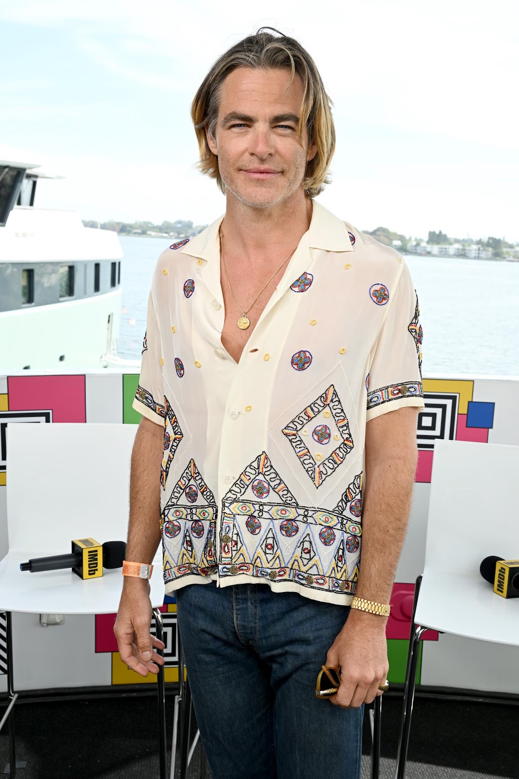 Chris Pine at day one of the San Diego Comic-Con 2022 on the IMDb yacht on July 21, 2022 in San Diego, California. | Source: Getty Images