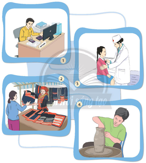 CHỦ ĐỀ 9. TÌM HIỂU PHẨM CHẤT VÀ NĂNG LỰC CẦN CÓ Ở NGƯỜI LAO ĐỘNGKhám phá một số yêu cầu về phẩm chất và năng lực đối với người làm nghề ở địa phươngCâu 1: Xác định những phẩm chất và năng lực cần có của người lao động làm một số nghề sau:Đáp án chuẩn:- Tranh 1: Kế toán: tính toán chính xác, cẩn thận.- Tranh 2: Bán hàng: giao tiếp linh hoạt, thân thiện, cẩn thận.- Tranh 3: Bác sĩ: chuyên môn cao, kiểm soát cảm xúc, nhân ái.- Tranh 4: Làm gốm: kỹ năng nghề cao, khéo léo, cẩn thận.Câu 2: Chọn một nghề ở đia phương em và nêu những yêu cầu về phẩm chất, năng lực đối với người làm nghề đó.Đáp án chuẩn:- Giáo viên: kiên nhẫn, giao tiếp tốt, yêu thương trẻ em.- Điều dưỡng: chăm sóc người khác tận tình.- Nghề nông: hiểu biết về thiên nhiên, cần cù.Xác định những phẩm chất, năng lực của bản thân phù hợp với yêu cầu chung của người làm nghề địa phươngCâu 1: Chỉ ra những điểm chung về phẩm chất và năng lực của người lao động trong các nghề ở địa phương.Đáp án chuẩn:- Tuân thủ quy định, kỉ luật cao.- Trình độ chuyên môn cao.- Trung thực, cẩn thận.Câu 2: Em đã có những phẩm chất và năng lực nào phù hợp với những phẩm chất và nằng lực chung của người làm nghề ở đia phương.Đáp án chuẩn:Yêu cầu về phẩm chất, năng lực của nghềPhẩm chất, năng lực của emCác phẩm chất, năng lực cần rèn luyện thêm- Có kiến thức toán học- Khả năng tư duy tốt- Kiên nhẫn- Cẩn thận- Nhẫn nại- Vị tha- Công bằng- Học tốt môn toán- Khả năng tư duy tốt- Kiên nhẫn- Công bằng- Cẩn thận- Nhẫn nại- Vị thaĐánh giá sự phù hợp của em với nghề: Khá phù hợpXác định nghề phù hợp với phẩm chất và năng lực của bản thânCâu 1: Lựa chọn những nghề phù hợp với phẩm chất và năng lực của từng cá nhân được mô tả sau:Đáp án chuẩn:- Mô tả 1: Công việc liên quan đến bán hàng, chăm sóc khách hàng, tư vấn.- Mô tả 2: Công việc liên quan đến lập trình, sửa chữa máy móc, kỹ thuật.- Mô tả 3: Công việc liên quan đến nghiên cứu bảo tồn thiên nhiên, giảng dạy các môn khoa học.- Mô tả 4: Công việc liên quan đến giảng dạy mẫu giáo, tiểu học, báo chí, dẫn chương trình sự kiện.- Mô tả 5: Công việc liên quan đến nấu ăn, dinh dưỡng.- Mô tả 6: Công việc liên quan đến kế toán, giảng dạy toán, kỹ sư, thống kê.Câu 2: Xác định nghề phù hợp với năng lực, phẩm chất của em. Giải thích lí do.Đáp án chuẩn:- Nghề phù hợp với năng lực, phẩm chất của em: giáo viên toán.- Lí do: học tốt môn toán, khả năng tư duy tốt, kiên nhẫn, công bằng, cẩn thận.Câu 3: Chia sẻ về những nghề em thích nhưng thấy mình chưa đáp ứng được yêu cầu của nghề.Đáp án chuẩn:- Dễ nổi nóng, nóng tính.- Thiếu kiên nhẫn, dễ bỏ cuộc.- Thiếu cẩn thận khi làm việc.Định hướng rèn luyện nghề nghiệpCâu 1: Lựa chọn rèn luyện 5 biểu hiện về phẩm chất và năng lực phù hợp cho mọi ngành nghề và xác định cách rèn luyện.Đáp án chuẩn:  - Chăm chỉ.  - Kỉ luật.  - Tinh thần hợp tác.  - Sáng tạo.  - Khả năng ứng biến linh hoạt.Câu 2: Thực hiện rèn luyện đáp ứng yêu cầu về phẩm chất, năng lực của nghề mà em yêu thích.Đáp án chuẩn:Học sinh tự thực hiện.Tự đánh giá