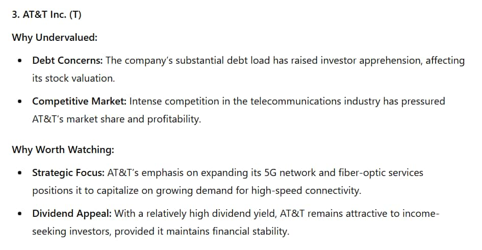 ChatGPT recommends T stock