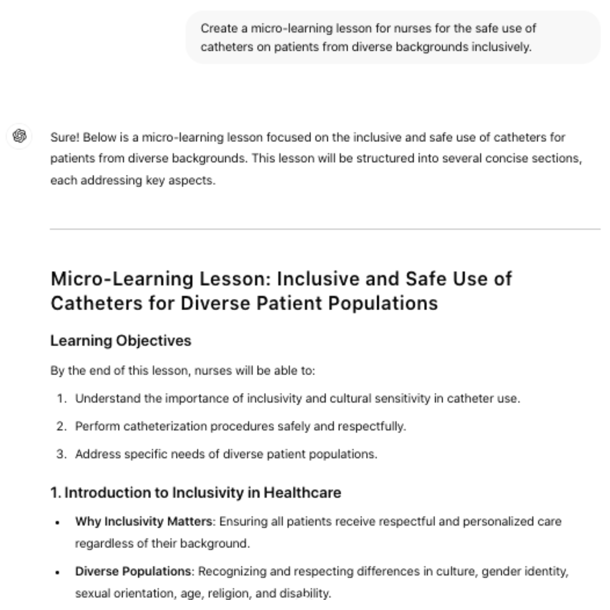 prompt for microlearning