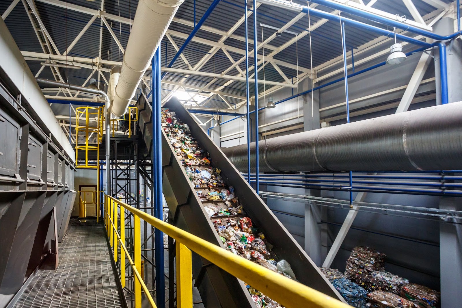 Recycling centre machinery