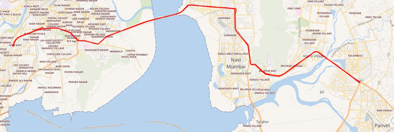 Sion–Panvel Highway map