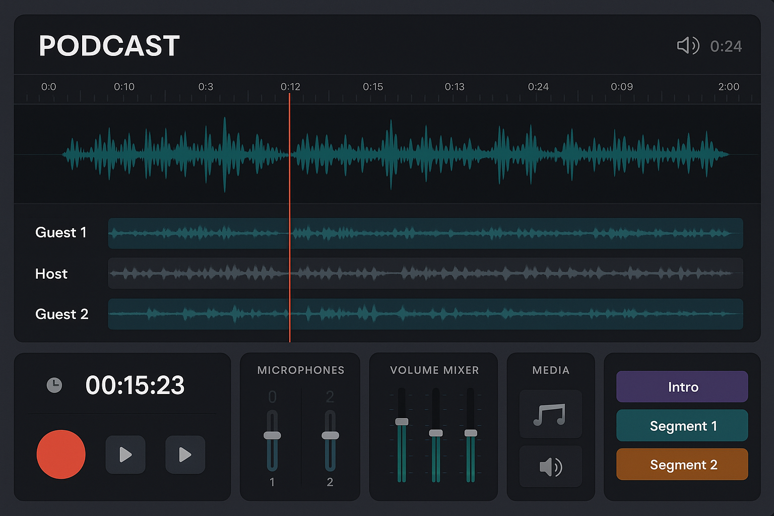 Podcast software interface example