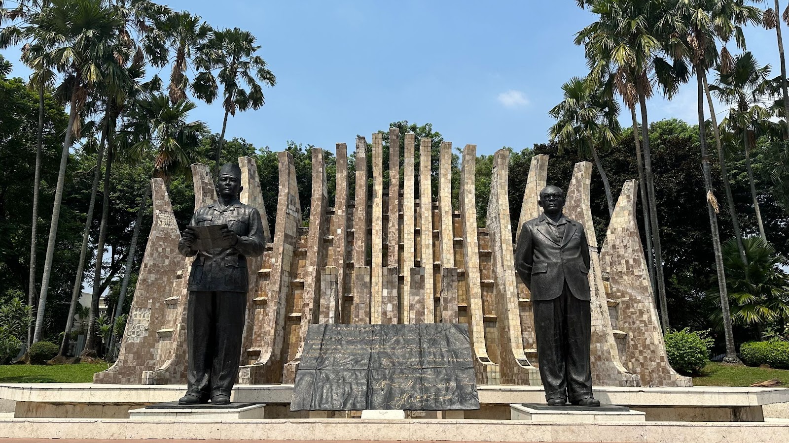 Ir. Soekarno and Drs. Mohammad Hatta's statues in Historical Place of Heroes Monument