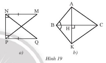 CHƯƠNG 8: TAM GIÁCBÀI 2: TAM GIÁC BẰNG NHAU1. HAI TAM GIÁC BẰNG NHAUBài 1: Dùng kéo cắt một tờ giấy thành hình tam giác ABC. Đặt tam giác ABC lên tờ giấy thứ hai. Vẽ và cắt theo các cạnh của tam giác ABC thành tam giác A B'C'. Hãy so sánh các cạnh và các góc của hai tam giác ABC và A'B'C'.Đáp án chuẩn: AB = A'B'; AC = A'C'; BC = B'C'A=A' ; B=B';C=C' .Thực hành 1: Quan sát hình 4. Hai tam giác ABC và MNP có bằng nhau không? Hãy chỉ ra các cặp góc và các cặp cạnh tương ứng bằng nhauĐáp án chuẩn: AB = MN; AC = MP; BC = NP.A=M; B=N; C=PVận dụng 1: Trong Hình 5, cho biết △GHI=△MNP. Hãy tính số đo góc M và độ dài cạnh GI.Đáp án chuẩn: GI = 5 cm2. CÁC TRƯỜNG HỢP BẰNG NHAU CỦA HAI TAM GIÁCBài 2: Cho tam giác ABC như trong Hình 6a. Lấy một tờ giấy, trên đó vẽ tam giác A'B'C' có ba cạnh bằng ba cạnh của tam giác ABC theo các bước:- Vẽ đoạn thẳng B'C' = CB- Vẽ cung tròn tâm B' có bán kính bằng BA, vẽ cung tròn tâm C' có bán kính bằng CA- Hai cung tròn trên cắt nhau tại A'- Vẽ các đoạn thẳng B'A', C'A', ta được tam giác A'B'C'(Hình 6b).Em hãy cắt rời tam giác A B'C' ra khỏi tờ giấy vừa vẽ và thử xem có thể đặt chồng khít tam giác A'B'C' lên tam giác ABC hay không. Theo em hai tam giác ABC và A'B'C' trong trường hợp này có bằng nhau hay không?Đáp án chuẩn: hai tam giác ABC và A'B'C' trong trường hợp này bằng nhau.Bài 3: Cho tam giác ABC như trong Hình 8a. Lấy một tờ giấy, trên đó vẽ tam giác A'B'C' có B=B', B'A' = BA, B'C' = BC theo các bước:- Vẽ  xB'y =  ABC- Trên tia B'x lấy đoạn B'A' = BA- Trên tia B'y lấy đoạn B'C' = BC- Vẽ đoạn A'C', ta được tam giác A'B'C' (Hình 8b)Em hãy cắt rời tam giác A'B'C' ra khỏi tờ giấy vừa vẽ và thử xem có thể đặt chồng khít tam giác A'B'C' lên tam giác ABC hay không? Theo em, hai tam giác ABC và A'B'C' trong trường hợp này có bằng nhau hay không? Đáp án chuẩn: hai tam giác ABC và A'B'C' trong trường hợp này bằng nhau.Bài 4: Cho tam giác ABC như trong Hình 8a. Lấy một tờ giấy, trên đó vẽ tam giác A'B'C' có Bˆ=B′ˆ, B'A' = BA, B'C' = BC theo các bước:- Vẽ đoạn thẳng B'C