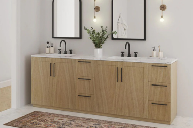 comparing bathroom cabinet materials for your home remodel high density fiberboard hdf cabinets with double sink vanity custom built michigan