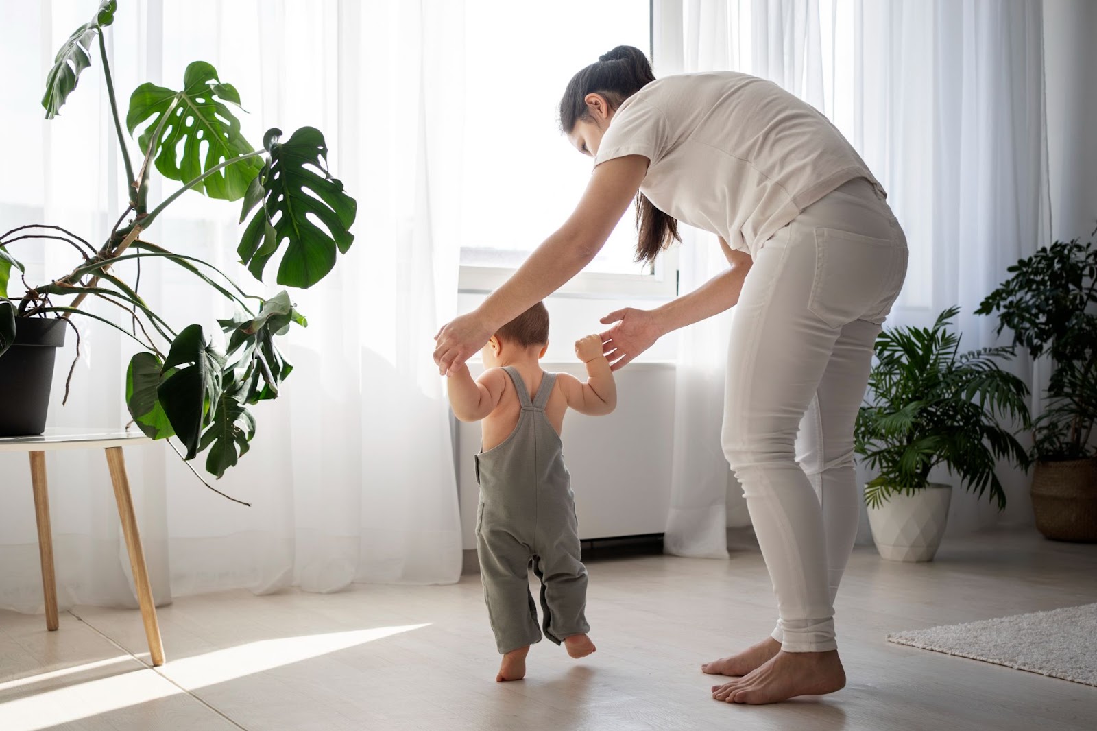 A child going for his first steps