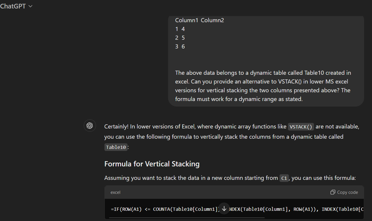 VSTACK and ChatGPT