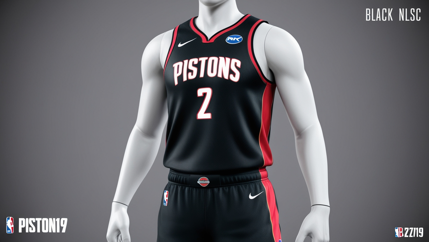 NBA 2K19 Pistons Concept Jersey Black NLSC
