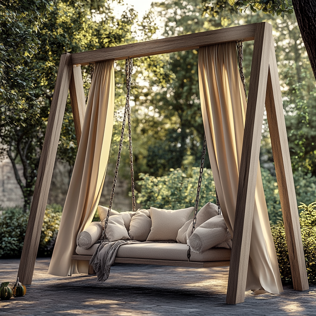 An image of a DIY swing bench.