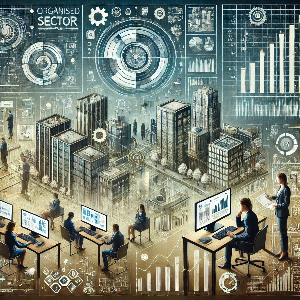 difference between organised and unorganised sector class 10