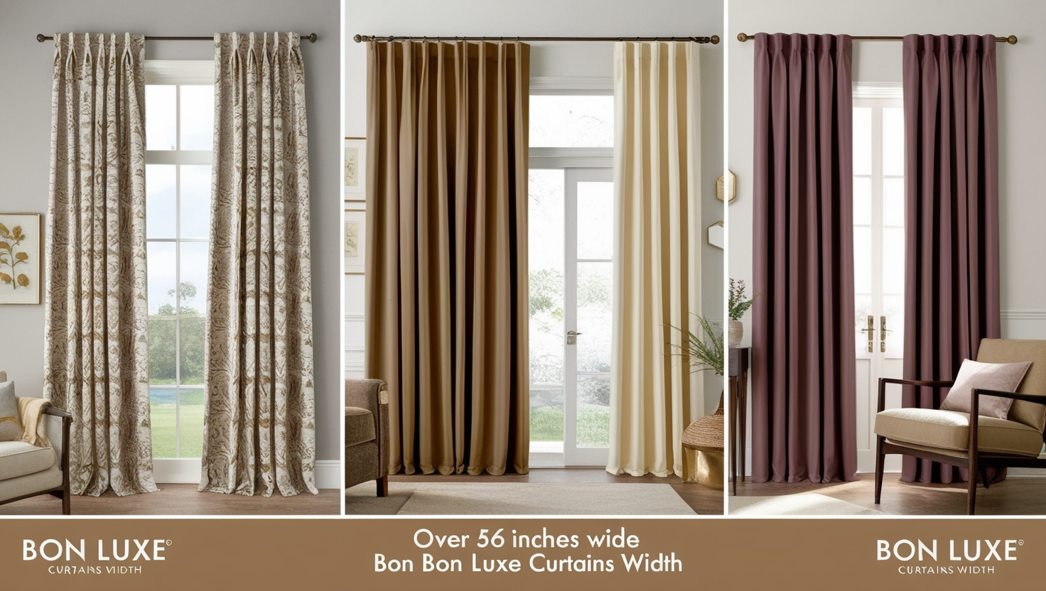 Over 56 Inches Wide Bon Luxe Curtains Width