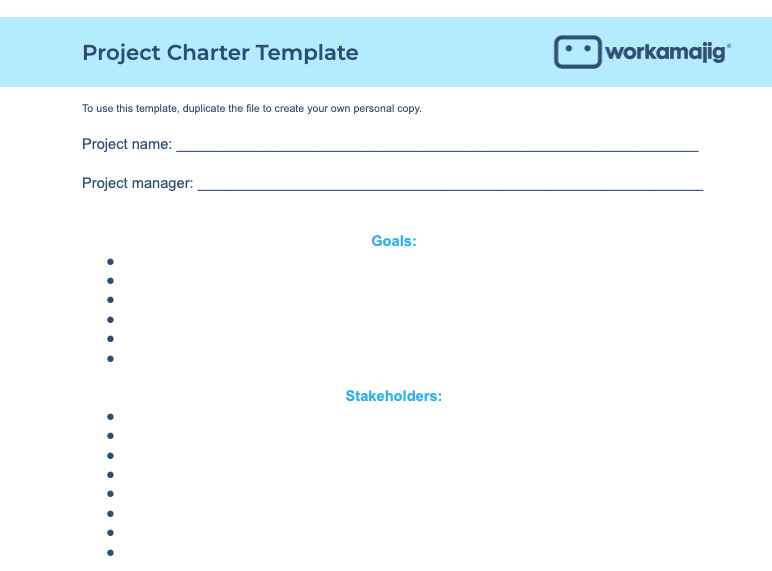 project charter template