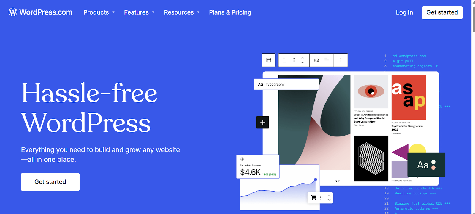 A screenshot of WordPress.com