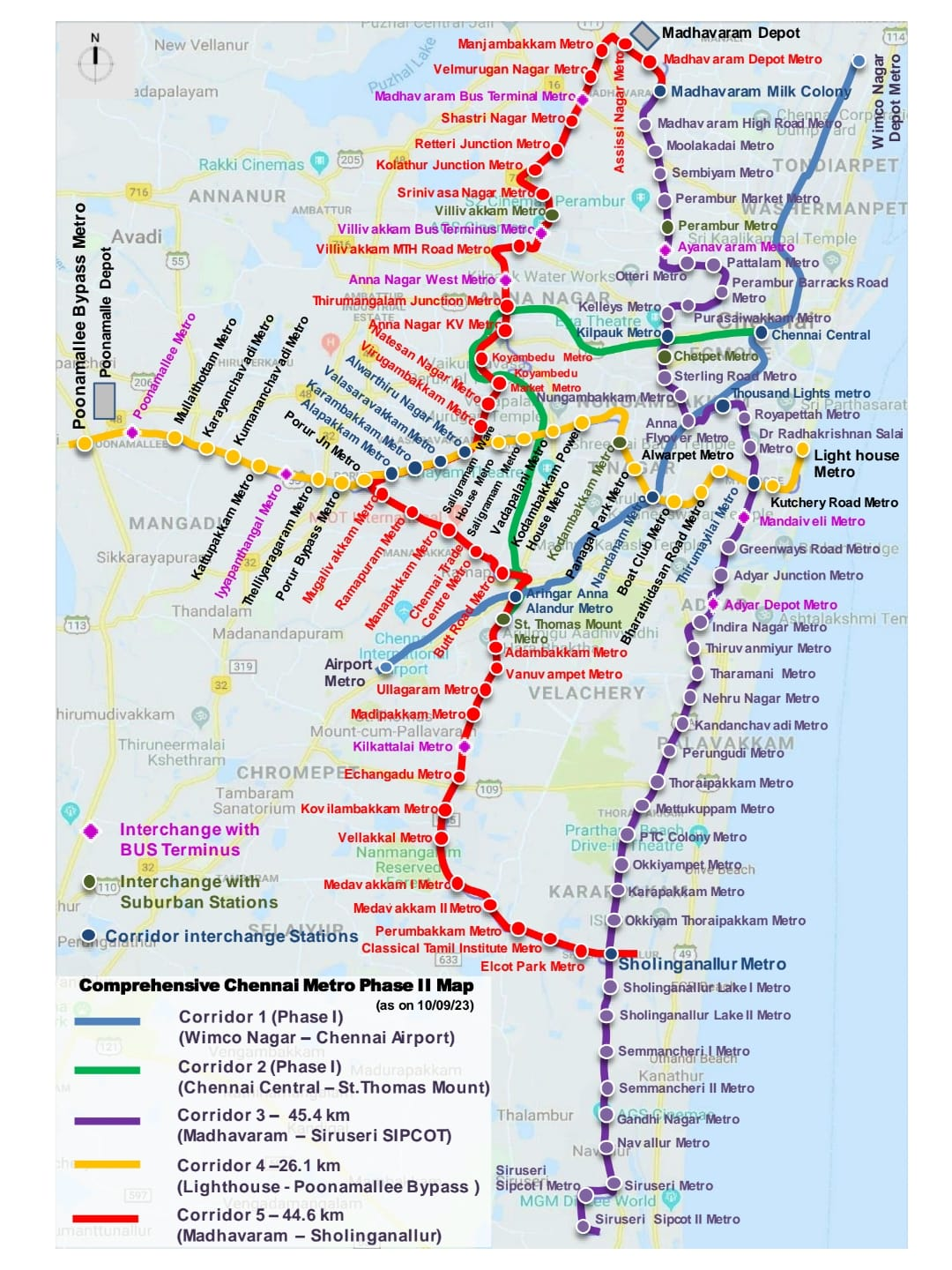 Chennai Metro Phase 2 map