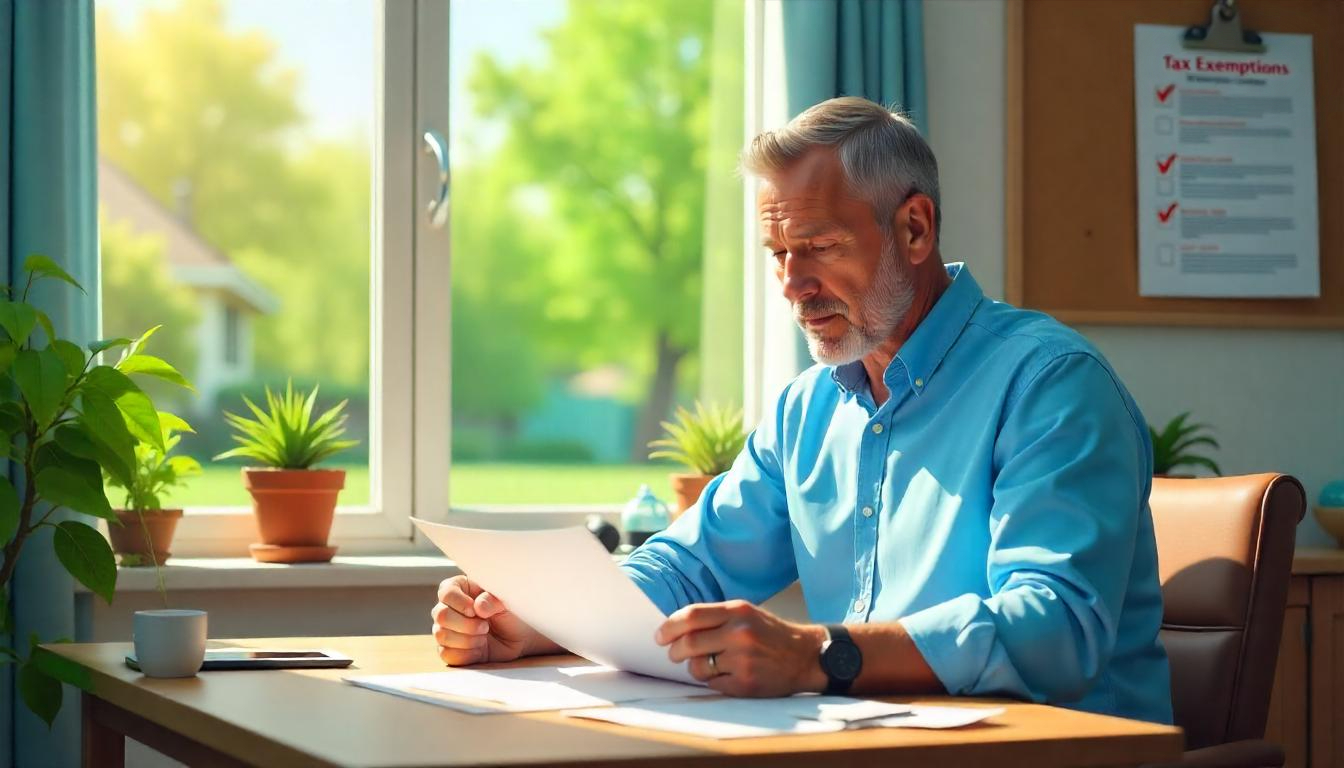 Person reviewing property tax exemptions checklist