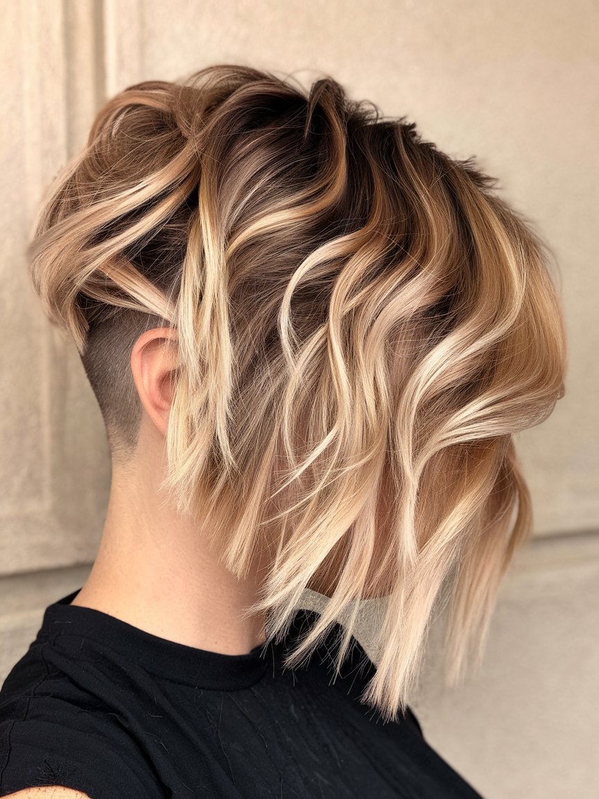 11. Undercut Bob with Bronde Highlights