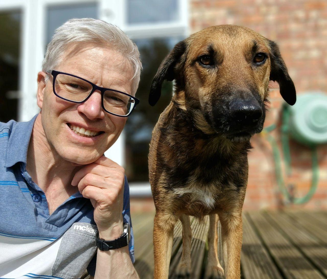 Laurence James, Affiliated Instructor with The Canine School of Trailing, and his dog Samson