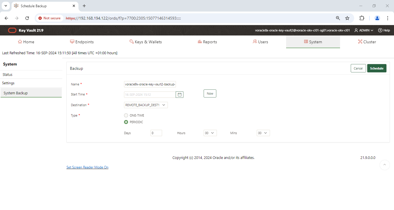 Schedule Backup - Google Chrome