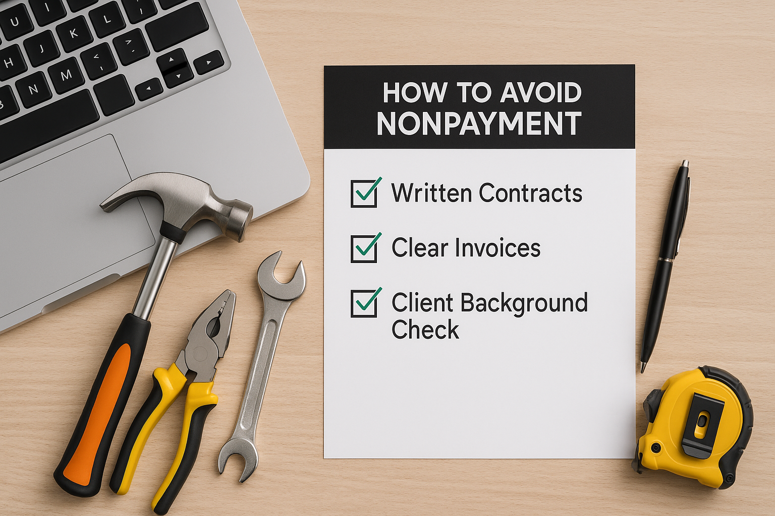 Checklist and strategies to help independent contractors avoid payment disputes.