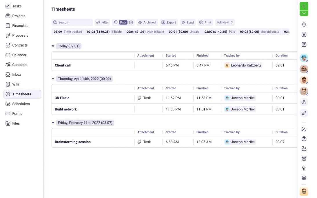 Plutio Time Tracking